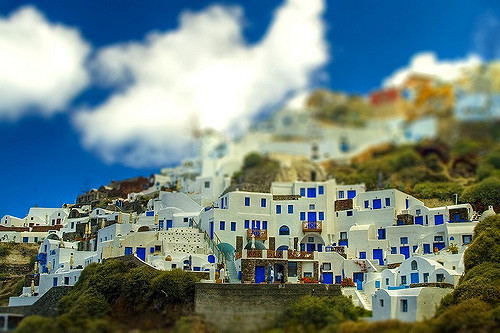 santorini tiltshift