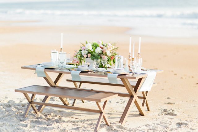 Ocean Bliss Inspired Wedding: Tablescape by the Sea