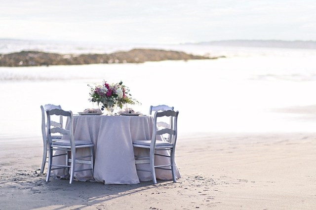 Seaside Inspired Wedding Details: Tablescape with Floral Centerpiece 