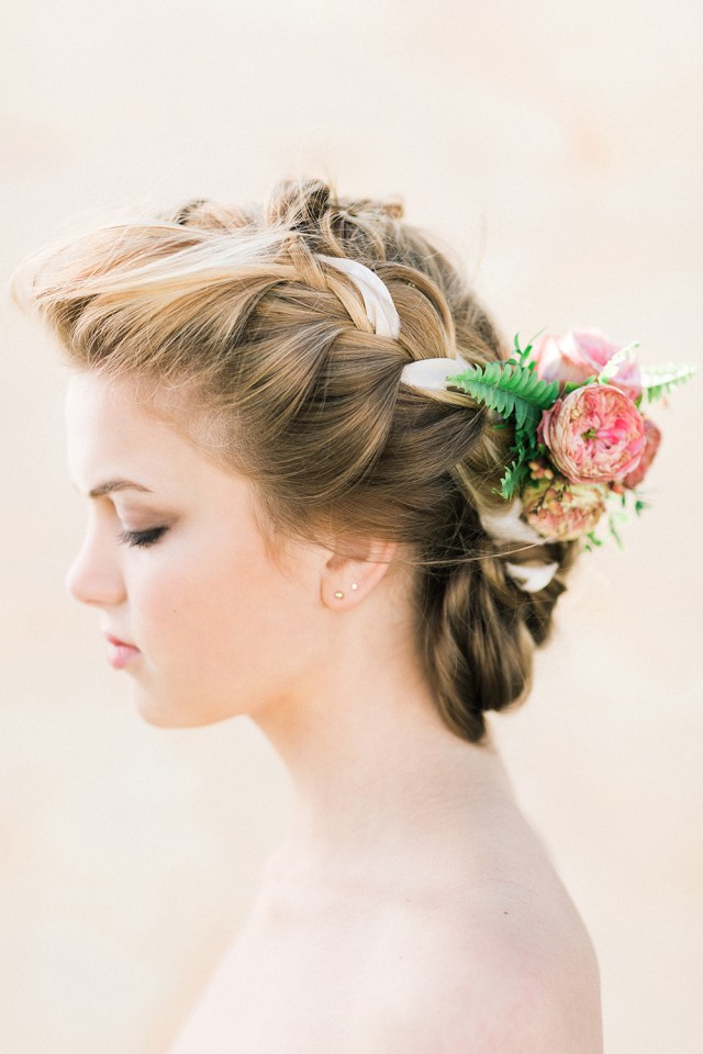 Wedding Hair Inspiration with Florals | Photos by Ashley Ludaescher